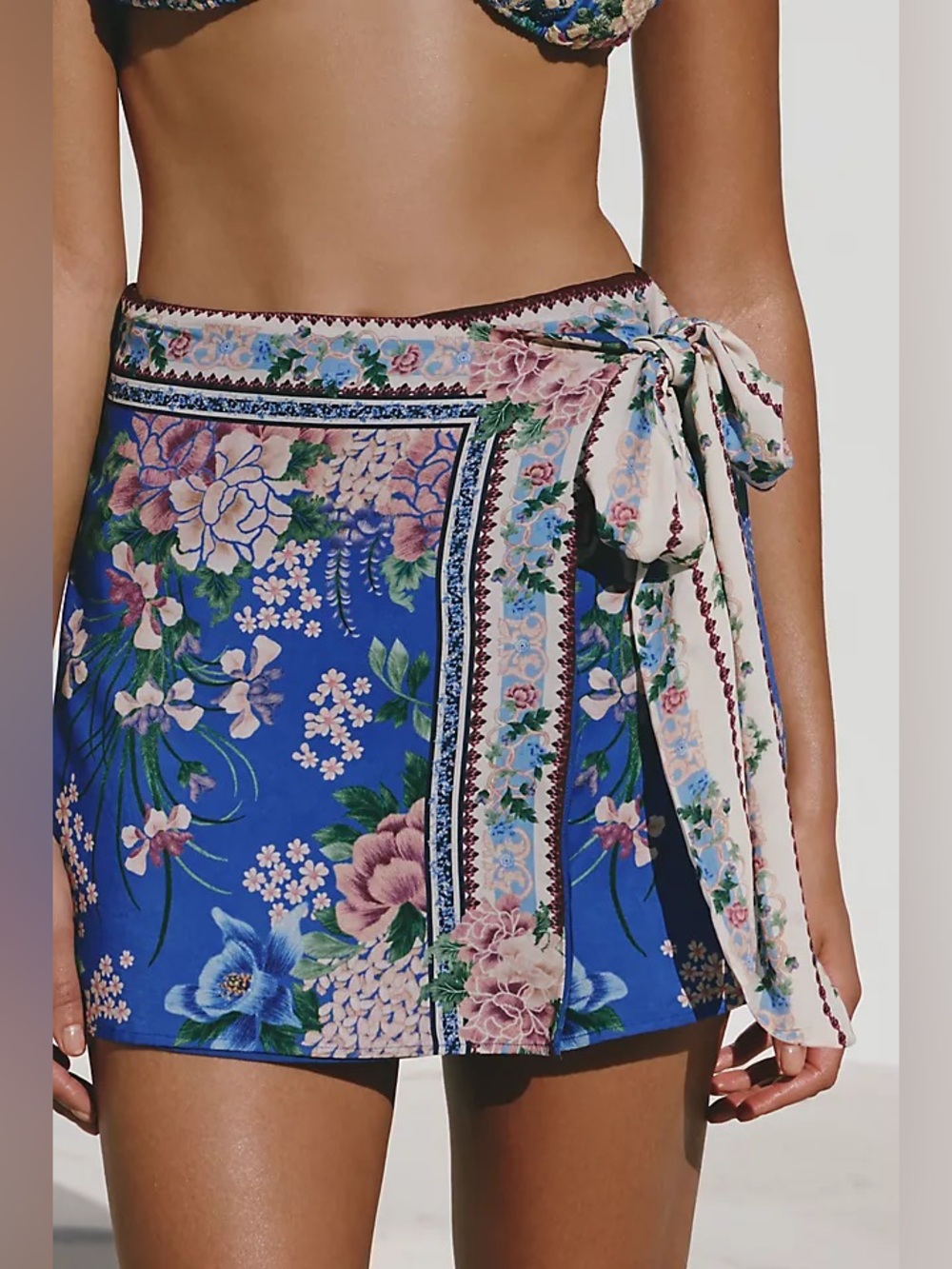 Aguabendita Blue Floral Coverup NWT